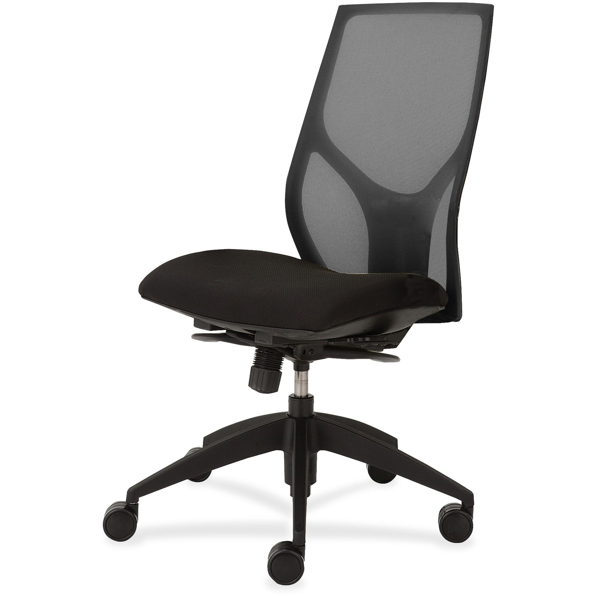 9 to 5 Seating Vault 1460 Armless Task Chair, Black Mesh Back, Black Seat, 5-Star Base, 1 Each