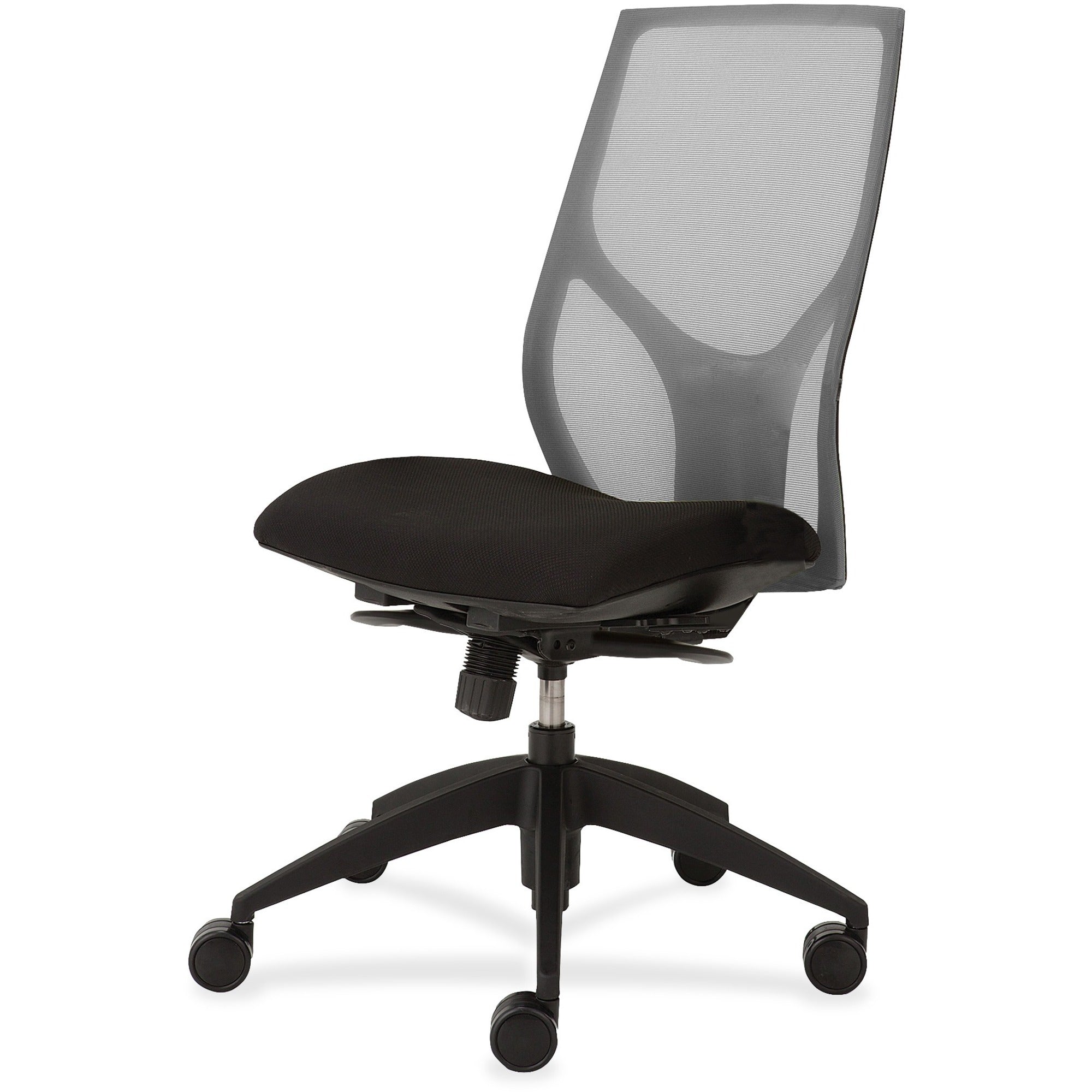 9 to 5 Seating Vault 1460 Armless Task Chair, Black Mesh Back, Onyx Fabric Seat, 5-Star Black Base, Adjustable Height and Depth, 1 Each