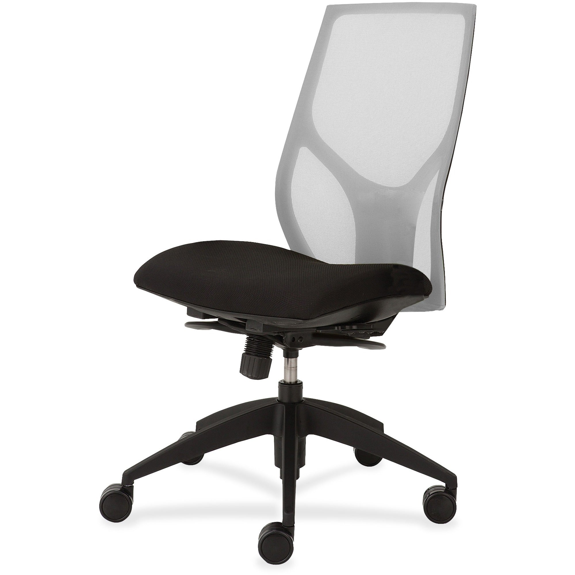 9 to 5 Seating Vault 1460 Armless Task Chair, Black Seat, Mesh Back, 5-Star Black Base, Adjustable Height and Depth, 1 Each