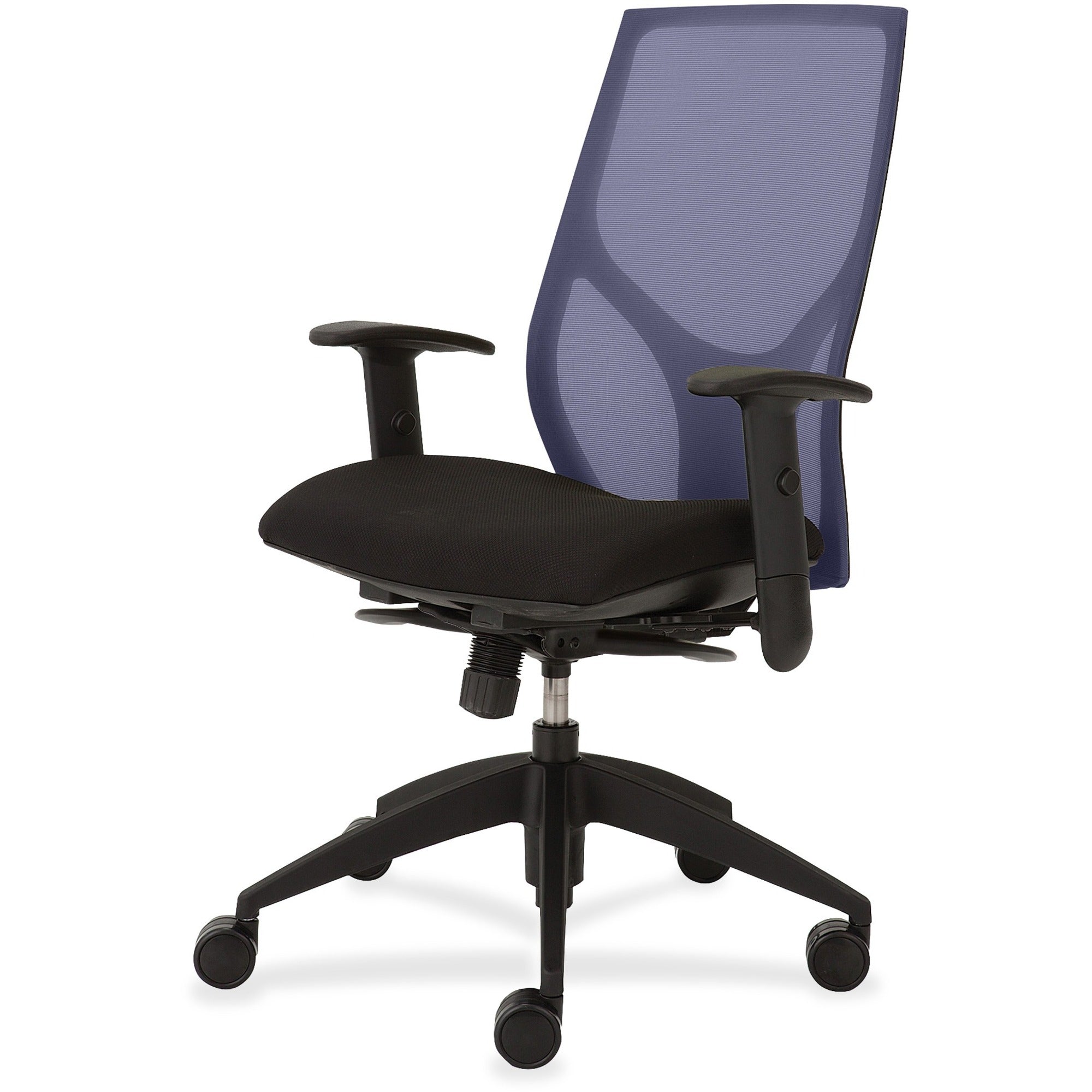 9 to 5 Seating Vault 1460 Task Chair, Black Mesh Back, Onyx Fabric Seat, Adjustable Arms, 5-Star Black Base, 1 Each
