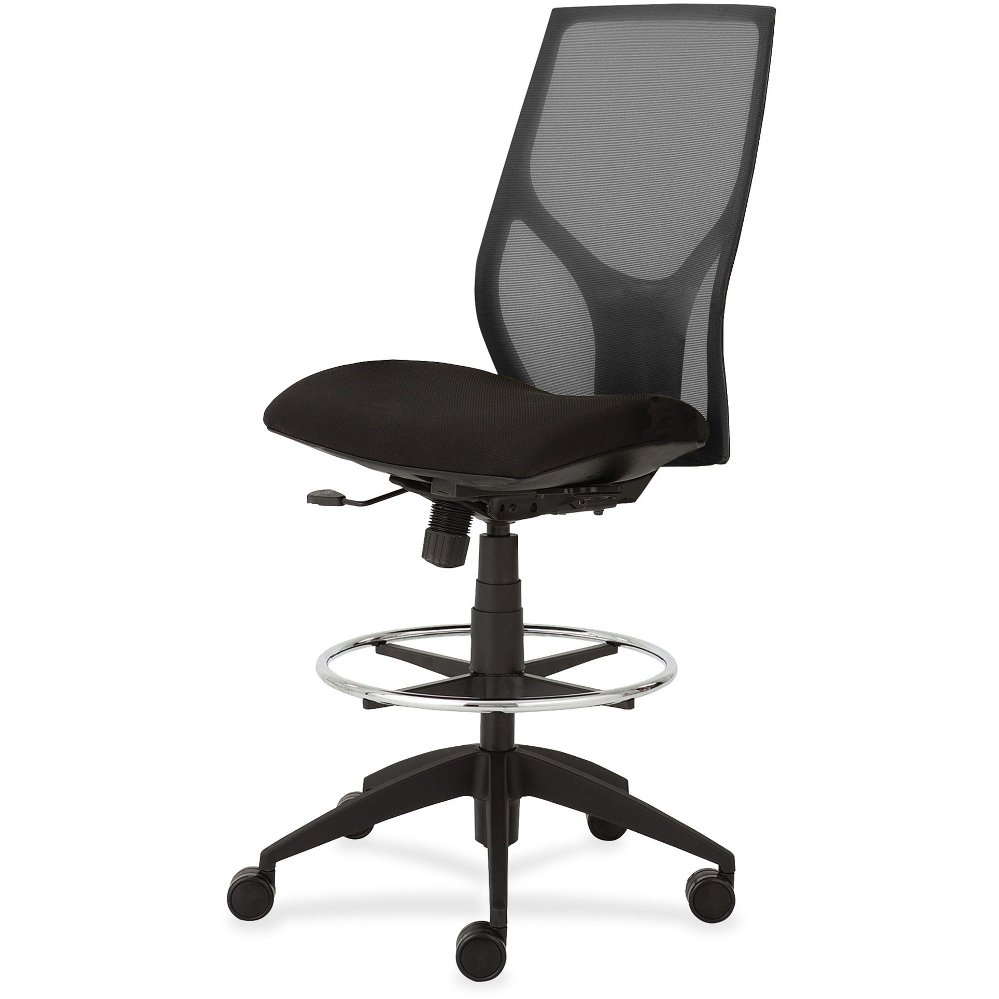 9 to 5 Seating Vault 1468 Armless Task Stool, Black Seat, 5-Star Base, Adjustable Height, 1 Each