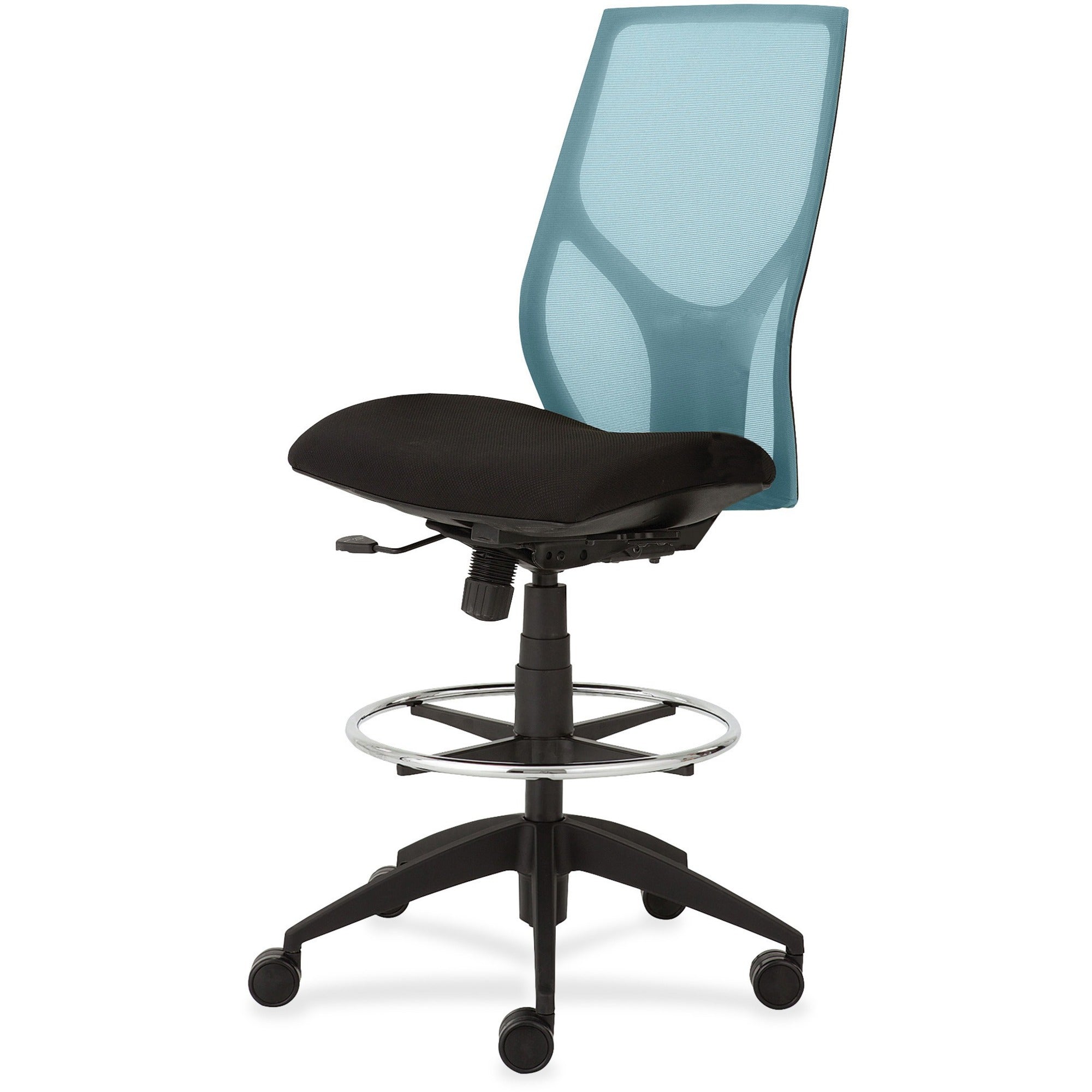 9 to 5 Seating Vault 1468 Armless Task Stool, Black Seat, 5-Star Base, Adjustable Height, 1 Each