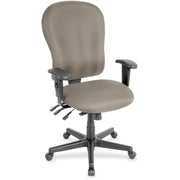 Eurotech 4x4xl High Back Task Chair, Fossil Fabric, 5-Star Base, Adjustable Arms and Back, Waterfall Seat, Insight Fossil Color, 1 Each