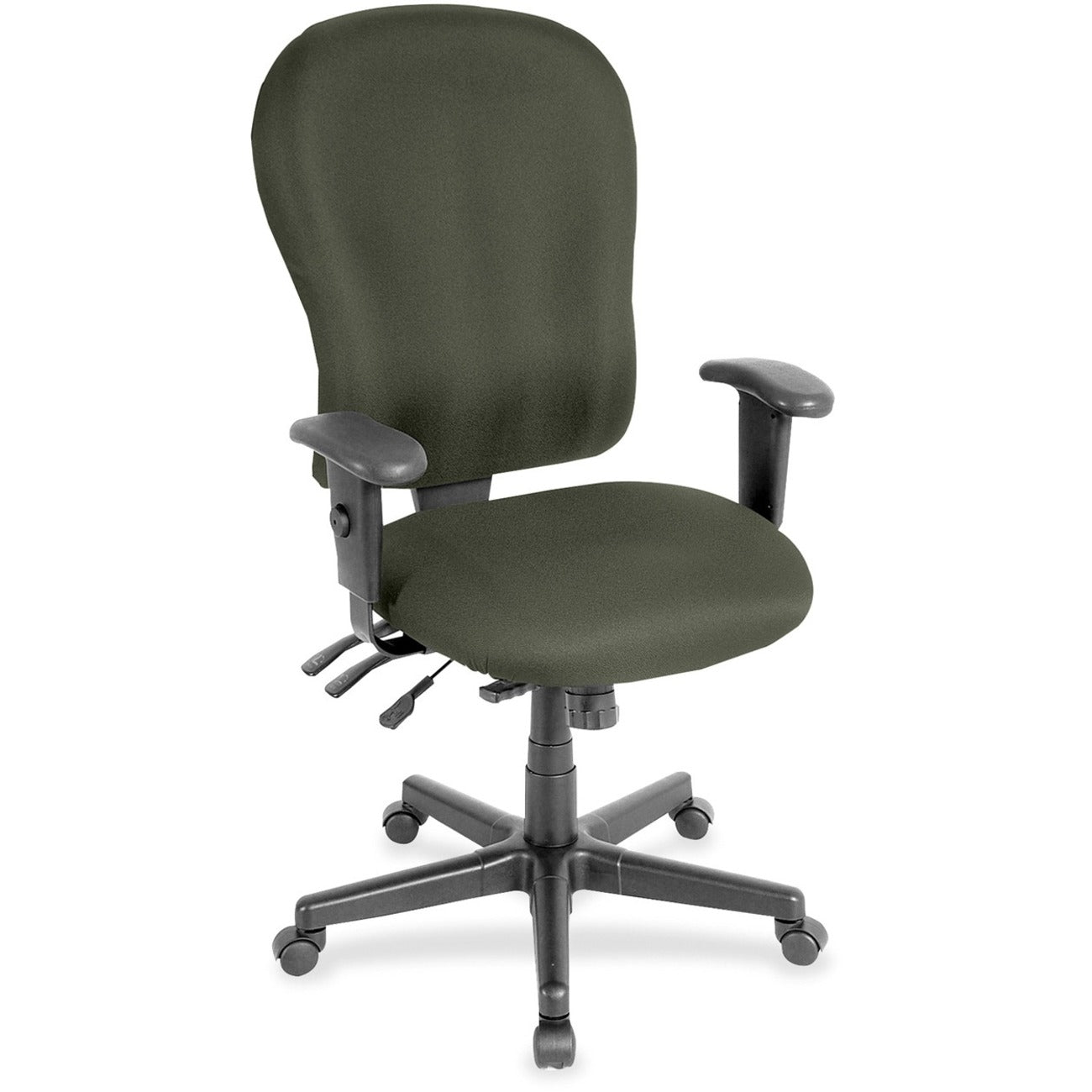 Eurotech 4x4 XL FM4080 High Back Chair, Olive Green Fabric, 5-Star Base, Adjustable Seat and Arms, 1 Each
