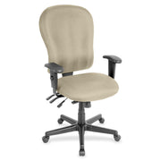 Eurotech 4x4 XL FM4080 High Back Chair, Travertine Fabric, 5-Star Base, Adjustable Seat, Back, and Arms, Waterfall Seat, Shire Travertine Color, 1 Each