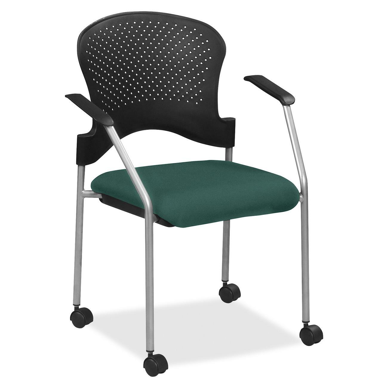 Eurotech breeze FS8270 Stacking Chair, Chive Fabric Seat, Chive Back, Gray Steel Frame, Four-Legged Base, Forte Chive, 1 Each