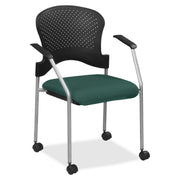Eurotech breeze FS8270 Stacking Chair, Chive Fabric Seat, Chive Back, Gray Steel Frame, Four-Legged Base, Forte Chive, 1 Each