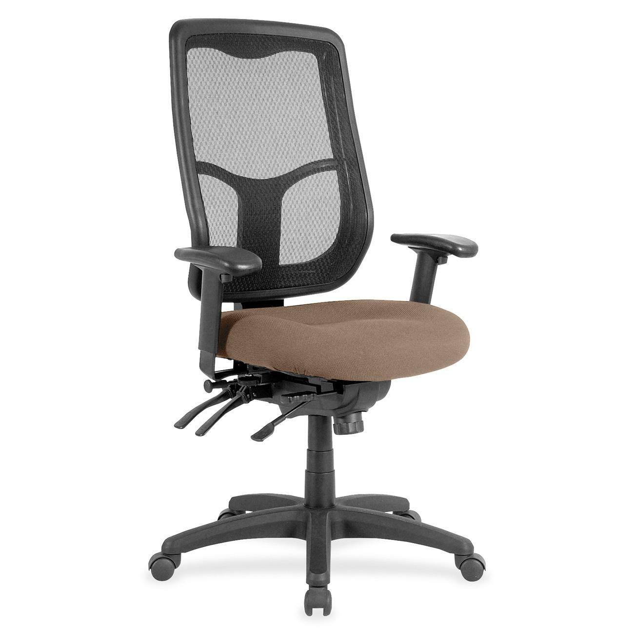 Eurotech Apollo MFHB9SL High Back Chair, Malted Fabric Seat, Mesh Back, Adjustable Arms, 5-Star Base, Beige, 1 Each