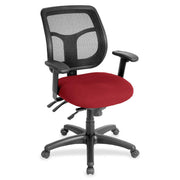 Eurotech Apollo Task Chair, Real Red Fabric Seat, Mesh Back, Adjustable Arms and Back, 5-Star Base, 1 Each