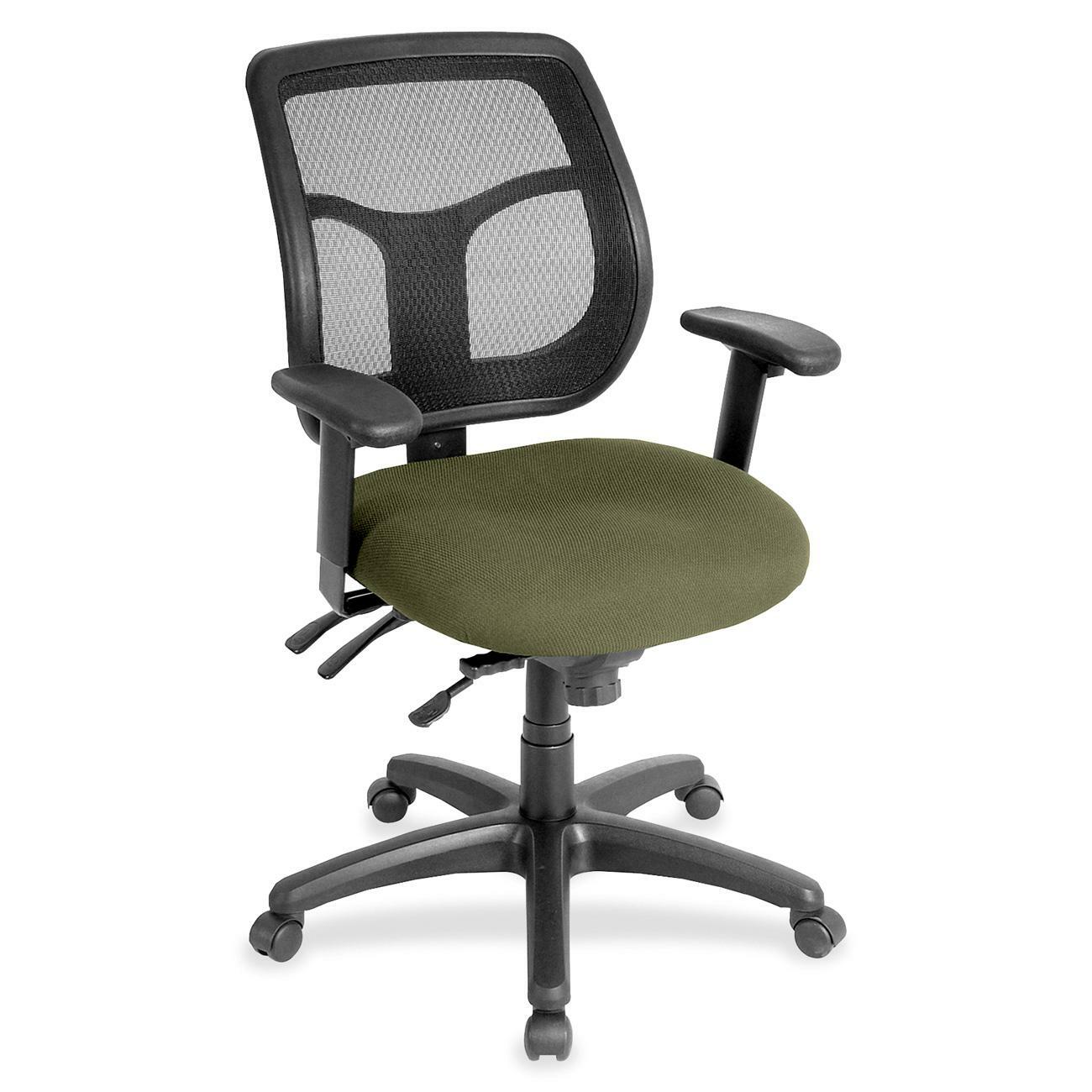 Eurotech Apollo Task Chair, Expo Leaf Fabric Seat, Mesh Back, Adjustable Arms and Back, 5-Star Base, 1 Each