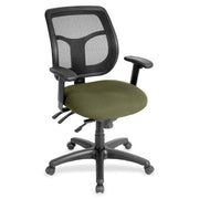 Eurotech Apollo Task Chair, Expo Leaf Fabric Seat, Mesh Back, Adjustable Arms and Back, 5-Star Base, 1 Each