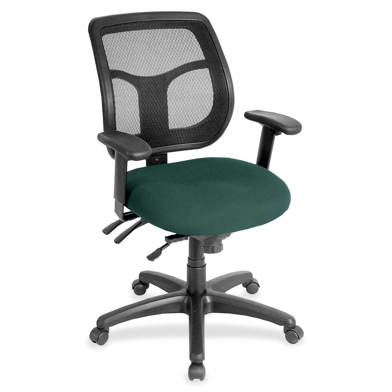 Eurotech Apollo Task Chair, Chive Fabric Seat, Mesh Back, Adjustable Arms and Back, 5-Star Base, Forte Chive, 1 Each