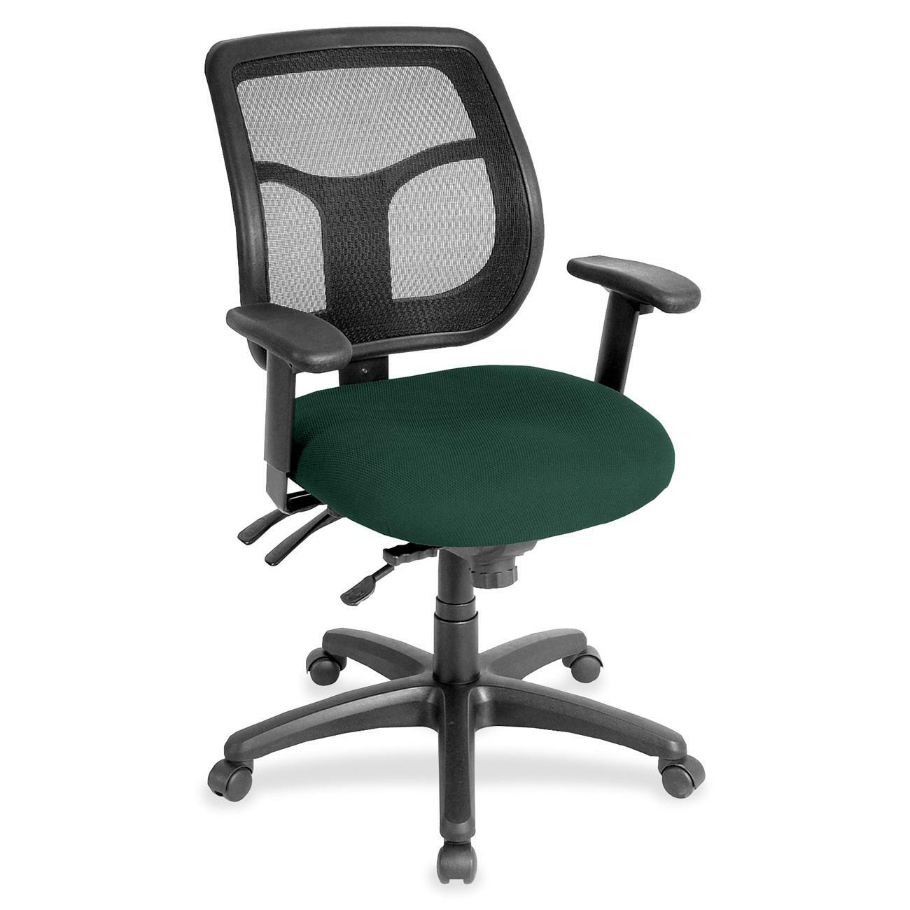 Eurotech Apollo Task Chair, Forest Fabric Seat, Mesh Back, 5-Star Base, Adjustable Arms and Back, 1 Each