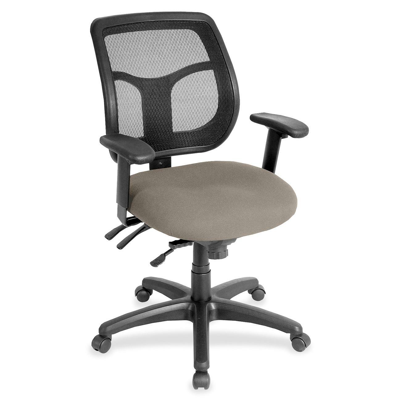 Eurotech Apollo Task Chair, Fossil Fabric Seat, Mesh Back, Adjustable Arms and Back, 5-Star Base, Insight Fossil Color, 1 Each