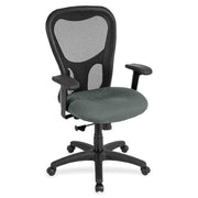 Eurotech Apollo MM9500 Highback Executive Chair, Fog Fabric Seat, Mesh Back, 5-Star Base, Adjustable Arms and Seat, Expo Fog Color, 1 Each