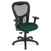 Eurotech Apollo Synchro High Back Chair, Forest Fabric Seat, Mesh Back, Adjustable Arms, 5-Star Base, 1 Each