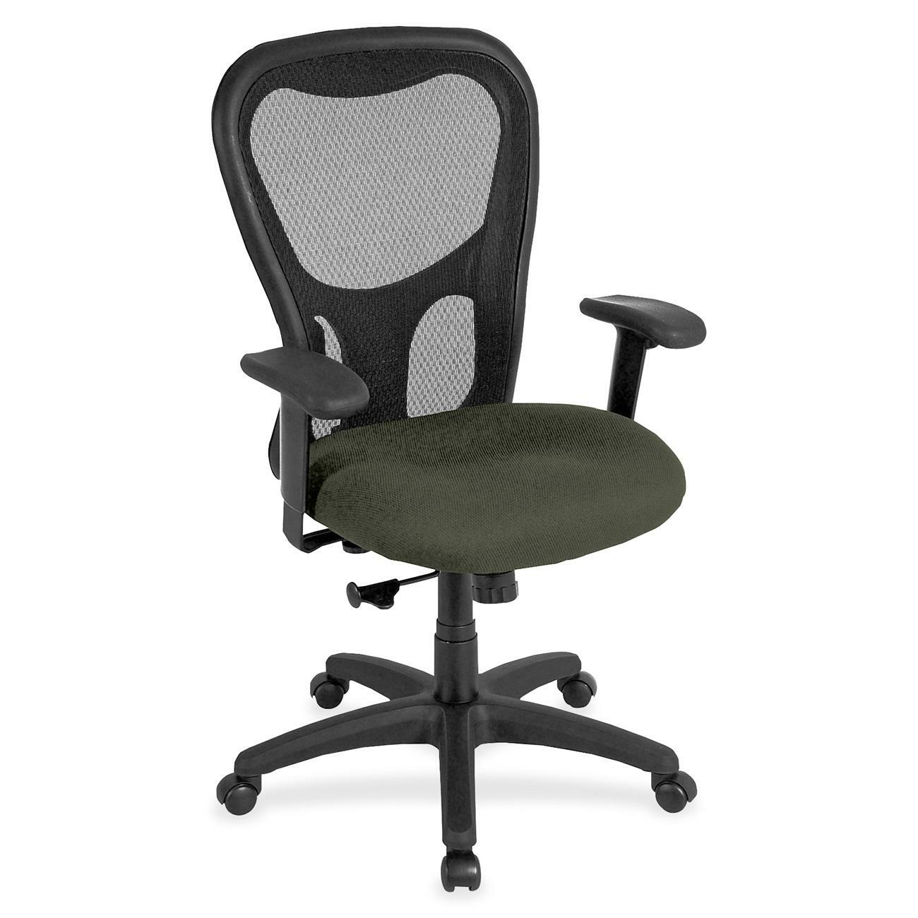 Eurotech Apollo MM9500 Highback Executive Chair, Olive Green Fabric, Mesh Back, 5-Star Base, Adjustable Arms and Seat, 1 Each