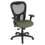 Eurotech Apollo Synchro High Back Chair, Sage Fabric Seat, Mesh Back, 5-Star Base, Adjustable Arms and Height, 1 Each