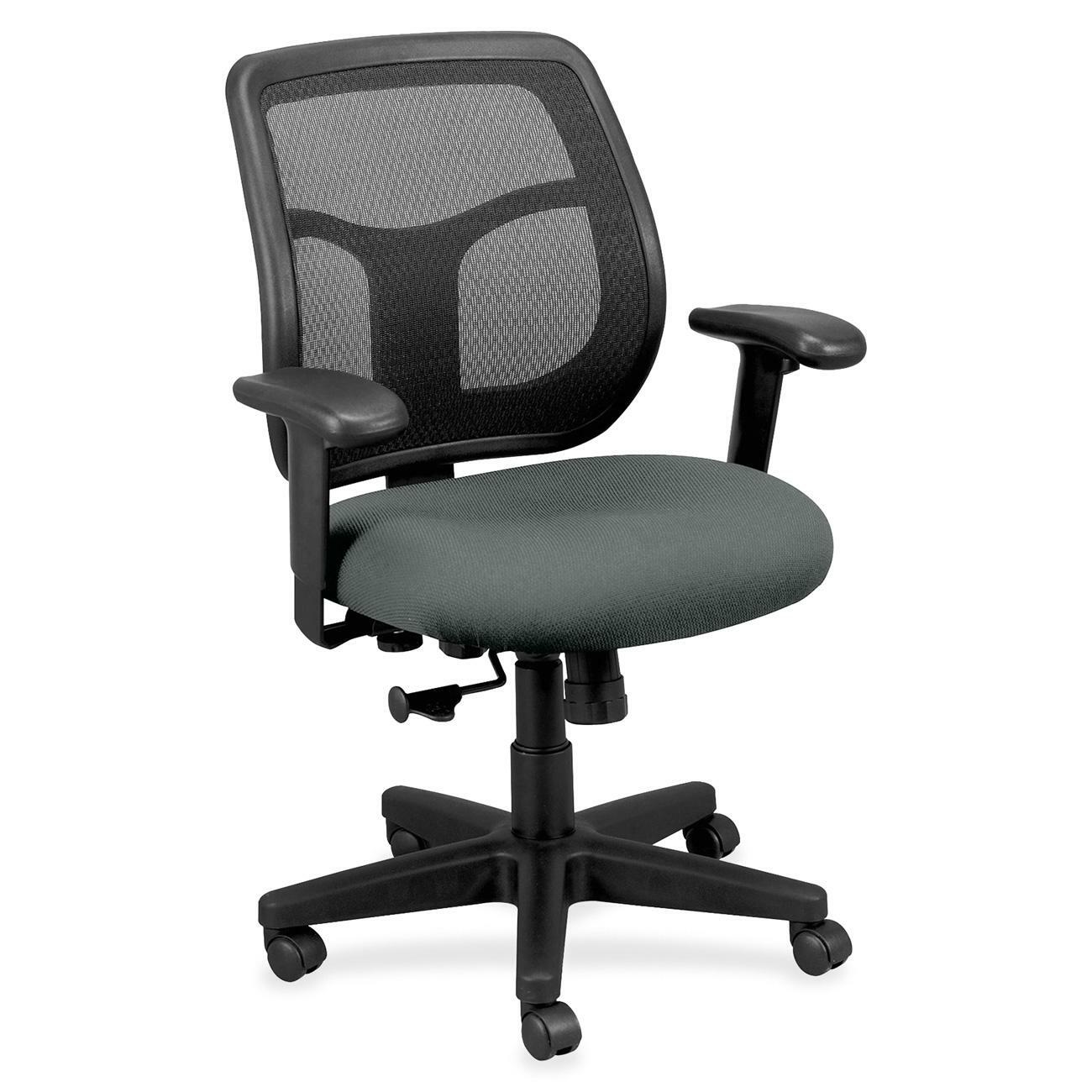 Eurotech Apollo MT9400 Mesh Task Chair, Fog Fabric Seat, Mesh Back, Adjustable Arms, 5-Star Base, Expo Fog, 1 Each