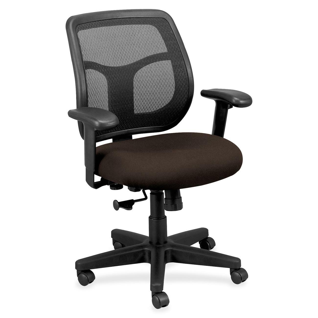 Eurotech Apollo MT9400 Mesh Task Chair, Fudge Fabric Seat, Mesh Back, 5-Star Base, Adjustable Arms and Seat, Forte Fudge Color, 1 Each