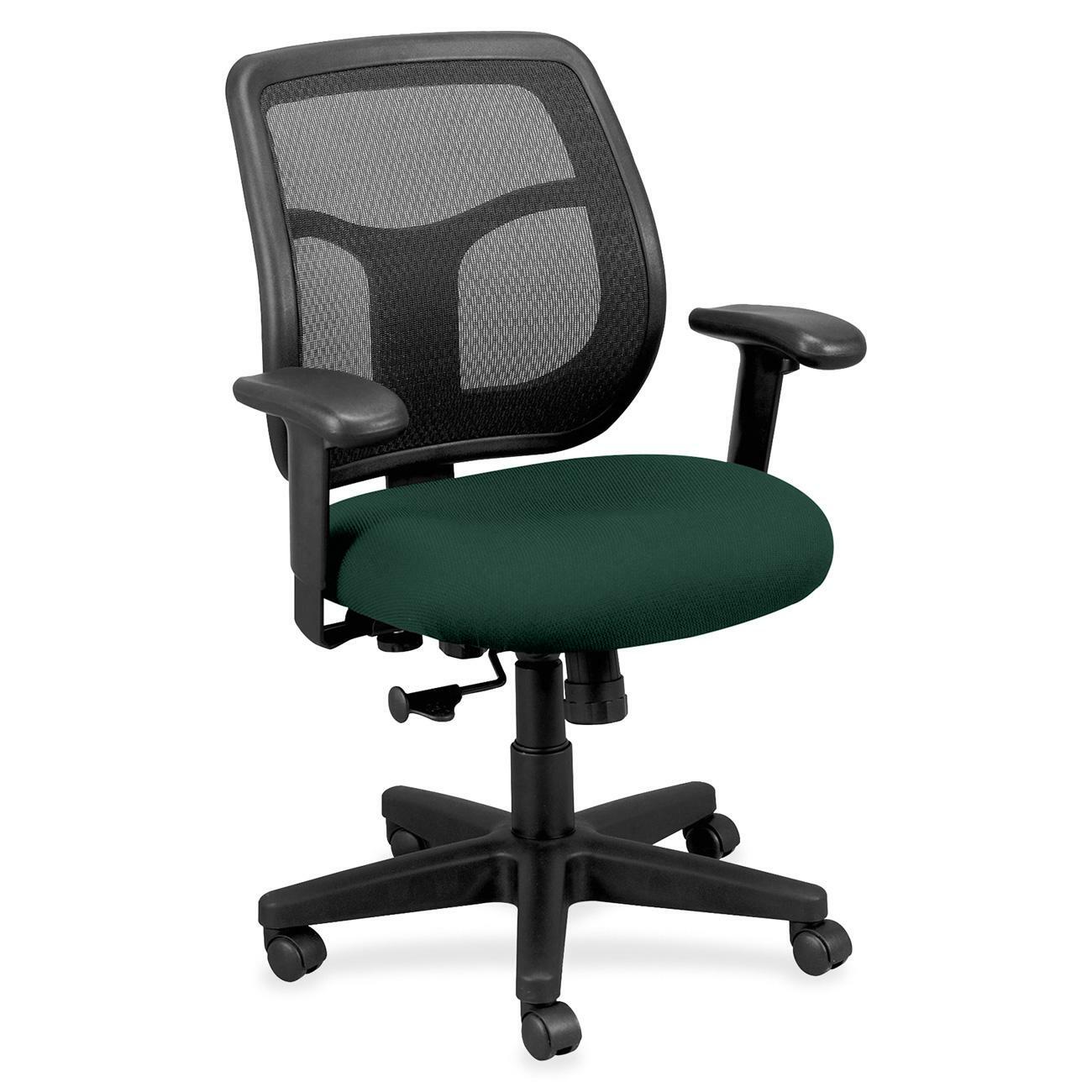 Eurotech Apollo Task Chair, Forest Fabric Seat, Mesh Back, Adjustable Arms and Seat, 5-Star Base, 1 Each