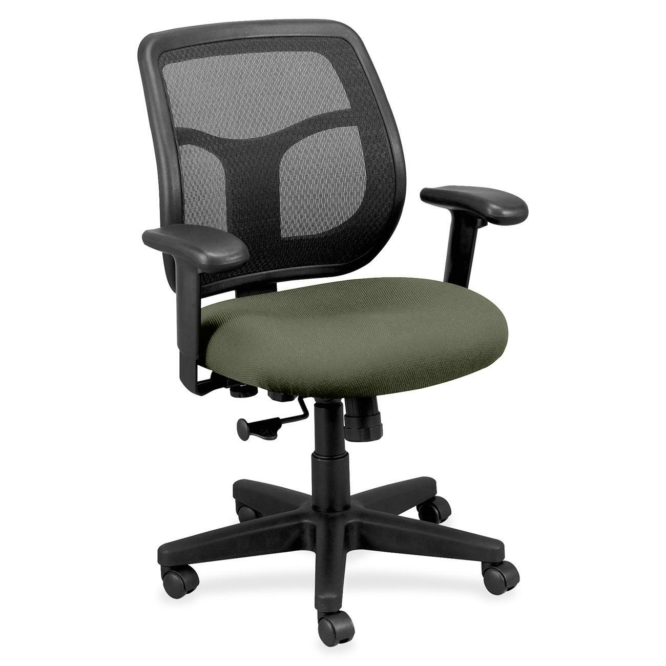 Eurotech Apollo MT9400 Mesh Task Chair, Sage Fabric Seat, Mesh Back, 5-Star Base, Adjustable Arms and Seat, 1 Each