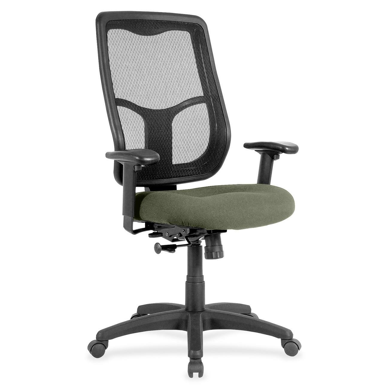 Eurotech Apollo High Back Synchro Task Chair, Sage Fabric Seat, Mesh Back, 5-Star Base, Adjustable Arms and Back, 1 Each
