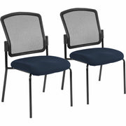 Eurotech Dakota 2 7014 Guest Chair, Cadet Fabric Seat, Mesh Back, Steel Frame, Four-Legged Base, Forte Cadet, 2 per Carton