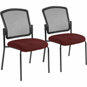 Eurotech Dakota 2 7014 Guest Chair, Port Fabric Seat, Steel Frame, Mesh Back, Four-Legged Base, Forte Port, 2 Chairs per Carton