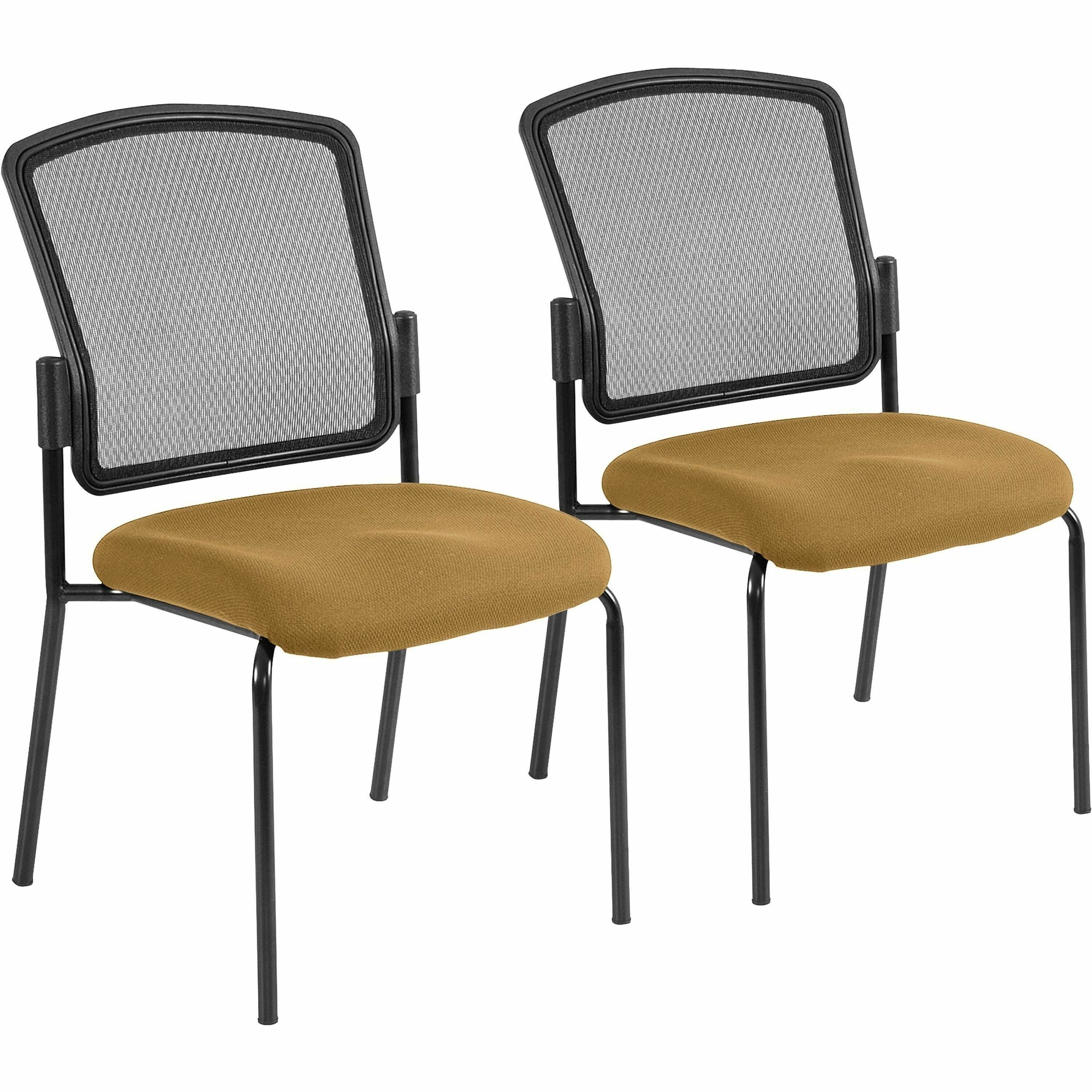 Eurotech Dakota 2 7014 Guest Chair, Nugget Fabric Seat, Mesh Back, Steel Four-Legged Frame, Canyon Nugget Color, 2 per Carton