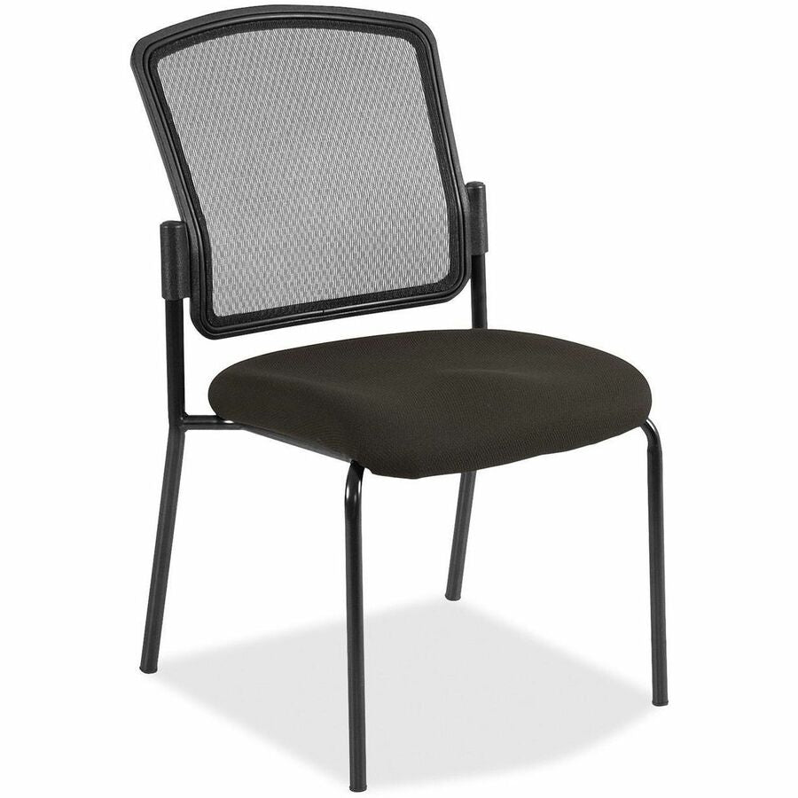 Eurotech Dakota 2 7014 Guest Chair, Pepper Fabric Seat, Mesh Back, Steel Four-Legged Base, 2 per Carton