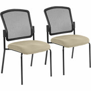 Eurotech Dakota 2 Guest Chair, Travertine Fabric Seat, Mesh Back, Steel Four-Legged Frame, Shire Travertine, 2 Chairs per Carton