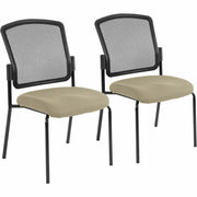 Eurotech Dakota 2 Guest Chair, Pumice Fabric Seat, Mesh Back, Steel Four-Legged Frame, Forte Pumice, 2 per Carton