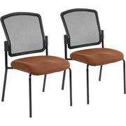 Eurotech Dakota 2 Guest Chair, Nutmeg Fabric Seat, Mesh Back, Steel Four-Legged Frame, Canyon Nutmeg, 2 Chairs per Carton