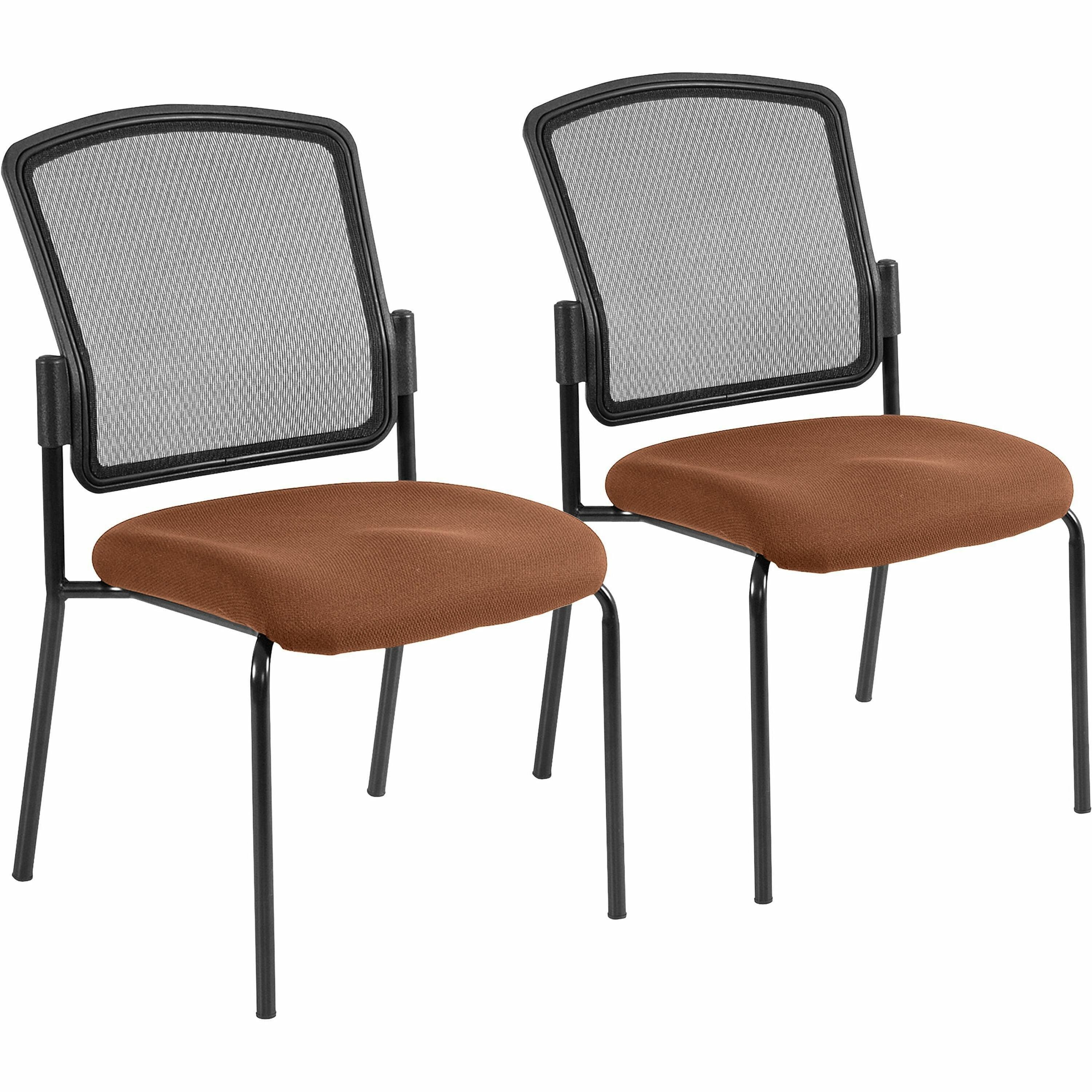 Eurotech Dakota 2 Guest Chair, Nutmeg Fabric Seat, Mesh Back, Steel Four-Legged Frame, Canyon Nutmeg, 2 Chairs per Carton