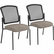 Eurotech Dakota 2 7014 Guest Chair, Fossil Fabric Seat, Mesh Back, Steel Frame, Four-Legged Base, Insight Fossil Color, 2 per Carton