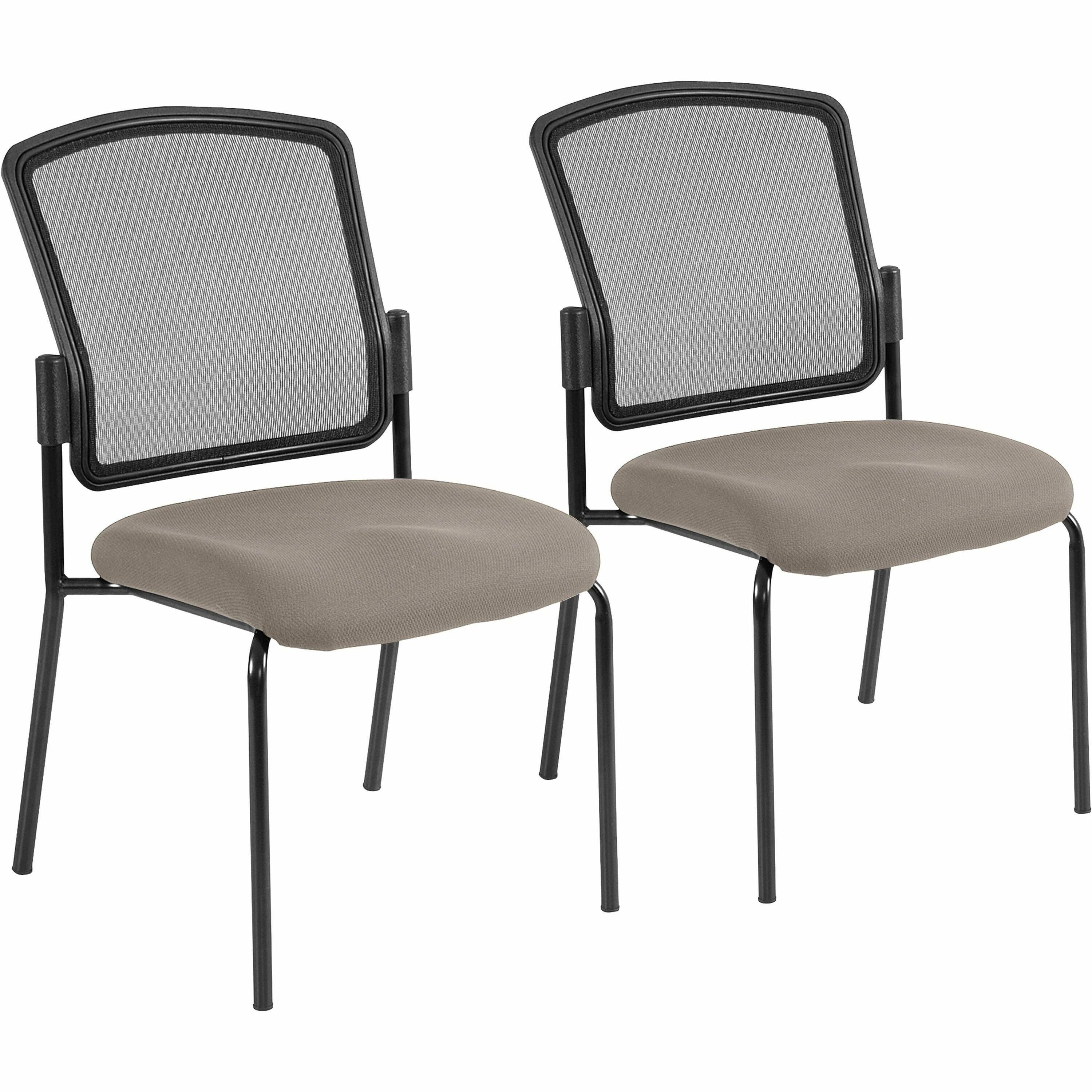 Eurotech Dakota 2 7014 Guest Chair, Fossil Fabric Seat, Mesh Back, Steel Frame, Four-Legged Base, Insight Fossil Color, 2 per Carton