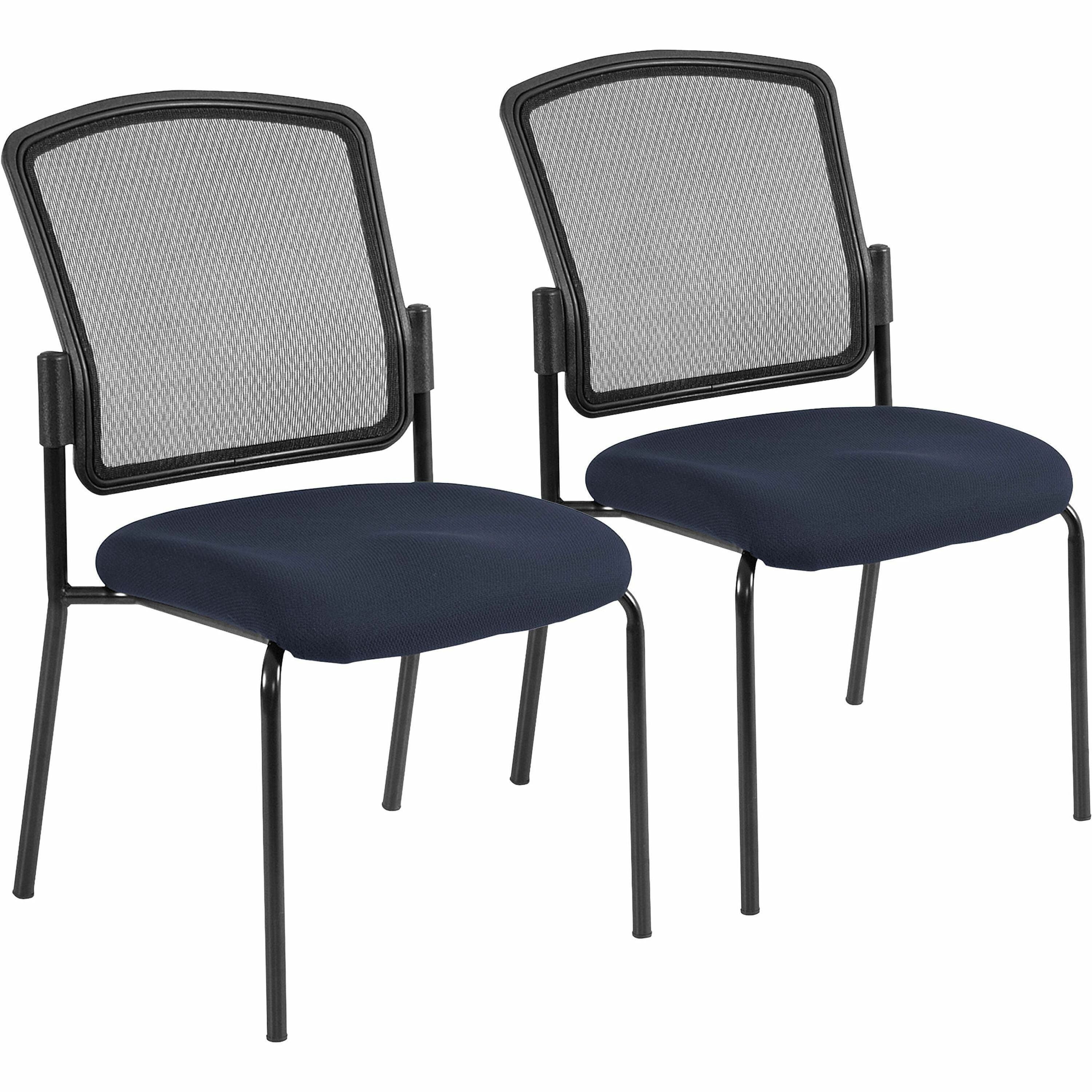 Eurotech Dakota 2 7014 Guest Chair, Periwinkle Blue Fabric Seat, Mesh Back, Steel Four-Legged Frame, 2 Chairs per Carton