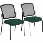 Eurotech Dakota 2 7014 Guest Chair, Forest Fabric Seat, Mesh Back, Steel Four-Legged Base, Insight Forest Color, 2 Chairs per Carton