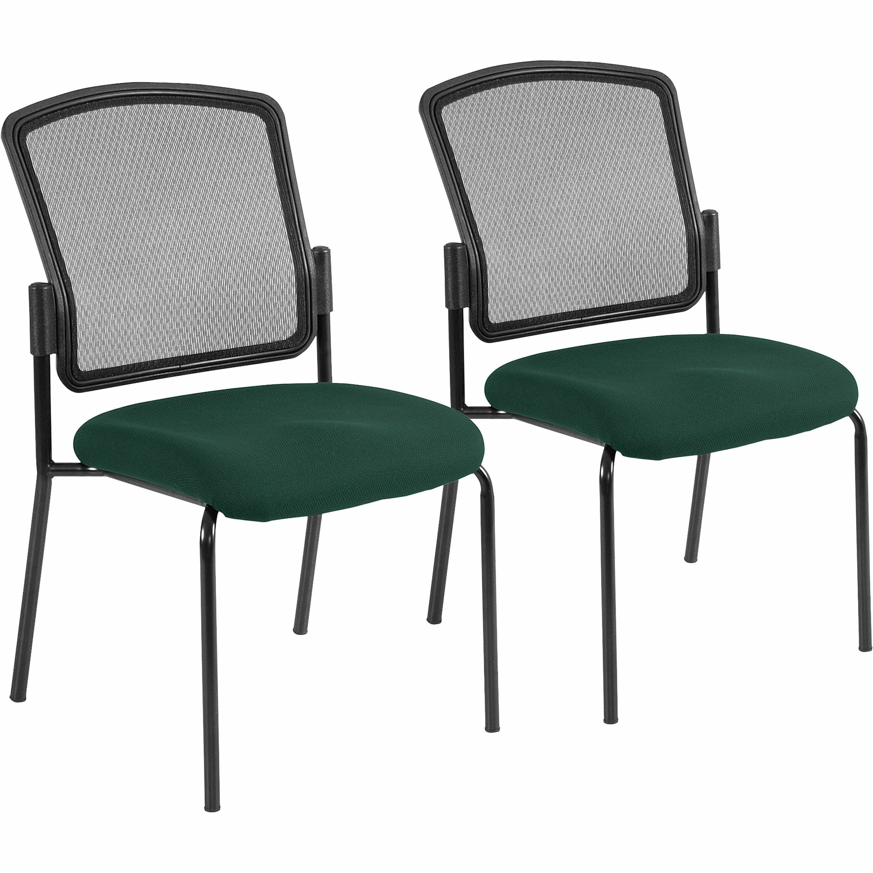 Eurotech Dakota 2 7014 Guest Chair, Forest Fabric Seat, Mesh Back, Steel Four-Legged Base, Insight Forest Color, 2 Chairs per Carton