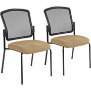 Eurotech Dakota 2 Guest Chair, Perfection Beige Fabric Seat, Black Mesh Back, Steel Frame, Four-Legged Base, 2 Chairs per Carton