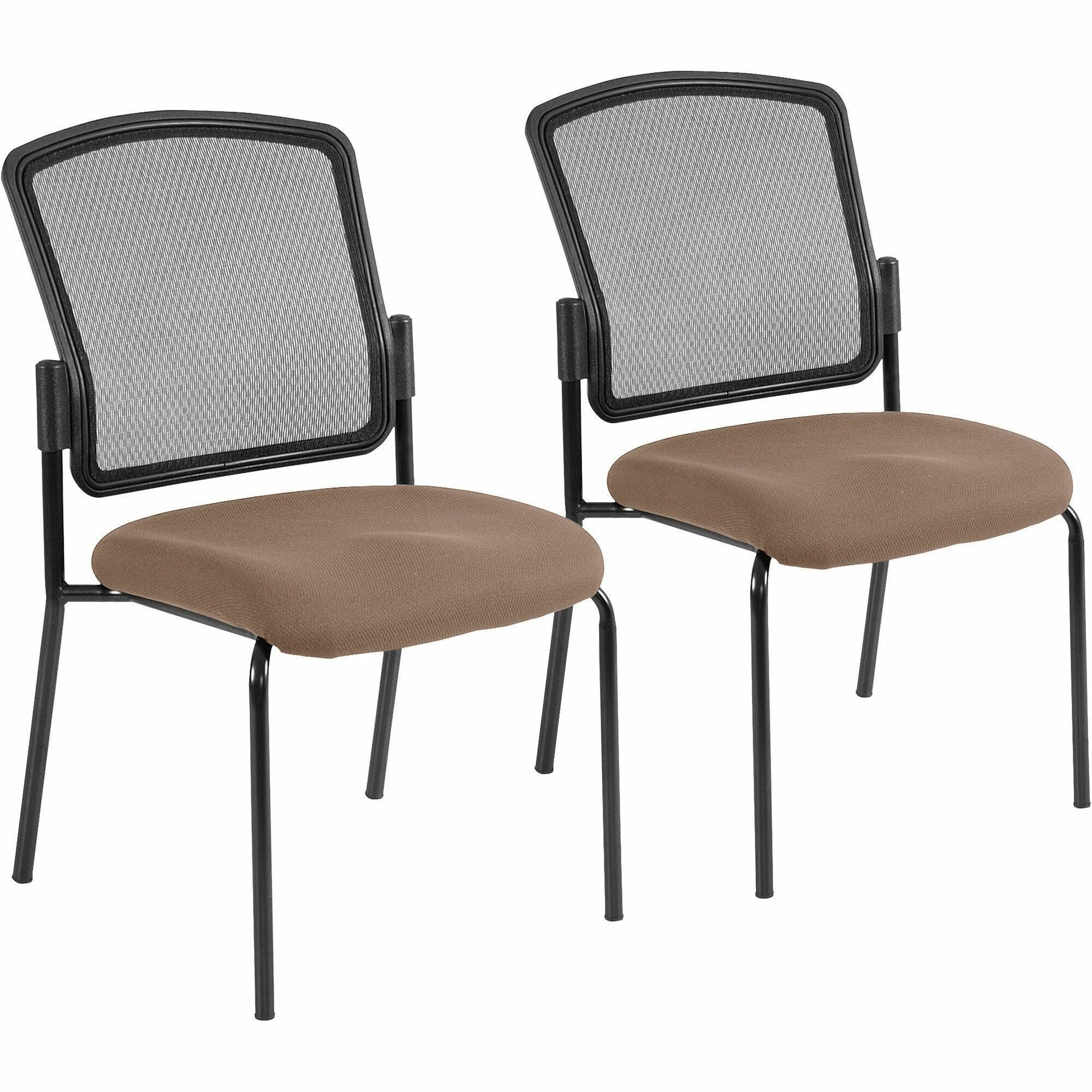Eurotech Dakota 2 7014 Guest Chair, Malted Fabric Seat, Mesh Back, Steel Frame, Four-Legged Base, Fuse Malted, 2 per Carton