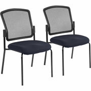 Eurotech Dakota 2 7014 Guest Chair, Navy, Fabric Seat, Steel Frame, Mesh Back, Four-Legged Base, 2 per Carton