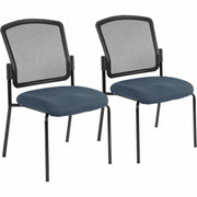 Eurotech Dakota 2 Guest Chair, Chesapeake Blue Fabric, Mesh Back, Steel Frame, Four-Legged Base, 2 per Carton