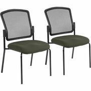 Eurotech Dakota 2 Guest Chair, Olive Green, Fabric Seat, Mesh Back, Steel Frame, Four-Legged Base, 2 per Carton