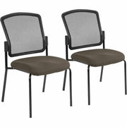 Eurotech Dakota 2 Guest Chair, Stonewall Fabric Seat, Mesh Back, Steel Four-Legged Frame, Shire Stonewall Color, 2 Chairs per Carton