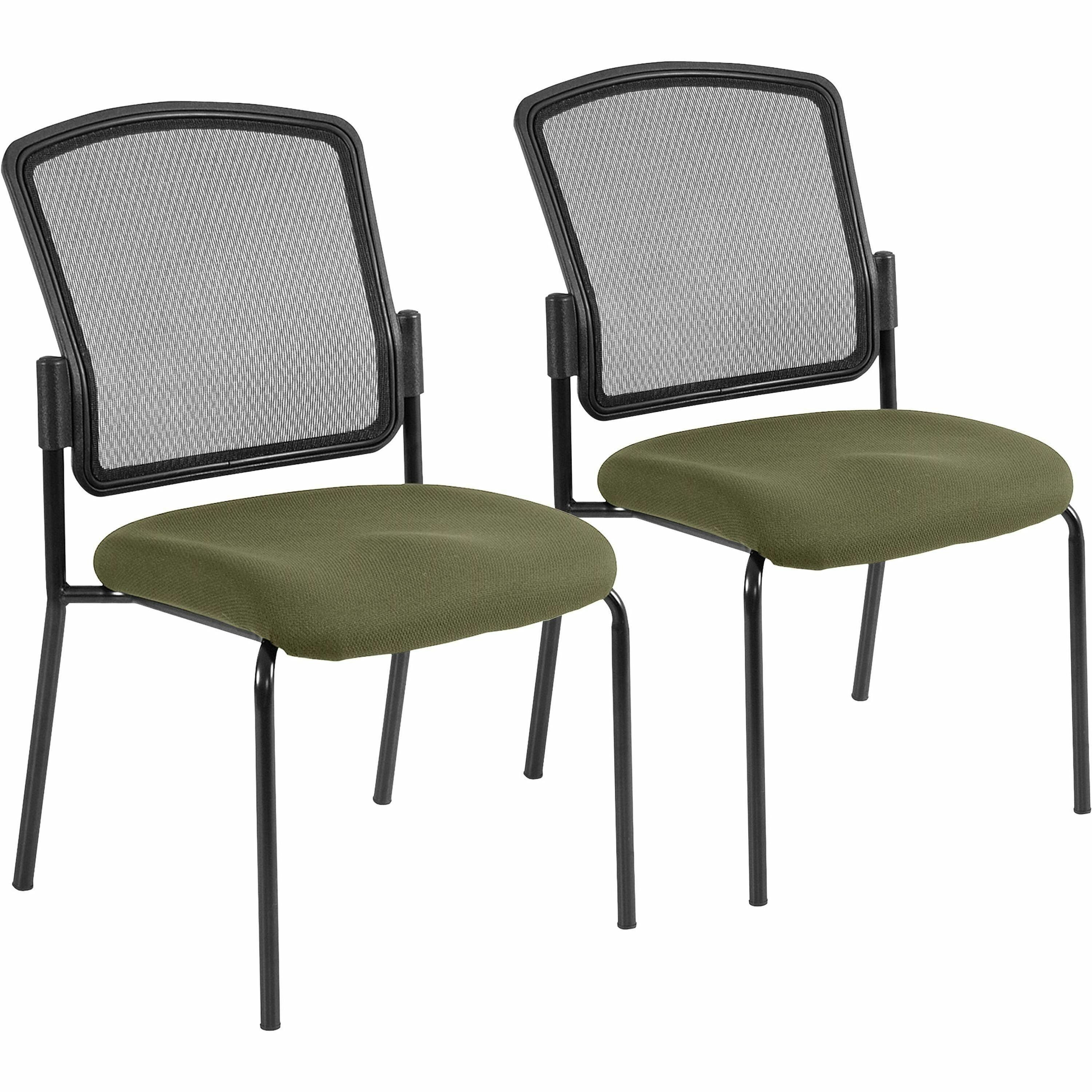 Eurotech Dakota 2 7014 Guest Chair, Leaf Fabric Seat, Mesh Back, Steel Four-Legged Base, Expo Leaf Color, 2 Chairs per Carton