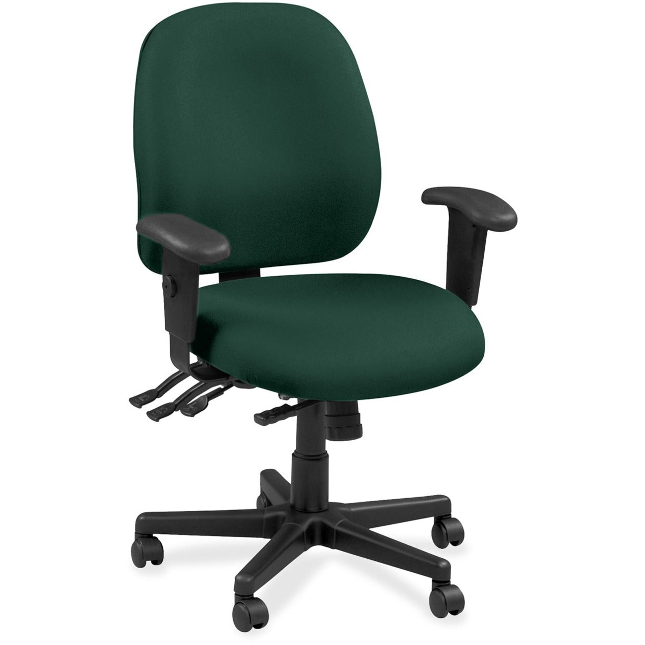 Eurotech 4x4 49802A Task Chair, Forest Leather Seat and Back, 5-Star Base, Adjustable Arms and Back, Tilt Mechanism, Insight Forest Color, 1 Each