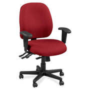 Eurotech 4x4 49802A Task Chair, Real Red Leather Seat and Back, 5-Star Base, Adjustable Arms and Back, Waterfall Seat, 1 Each