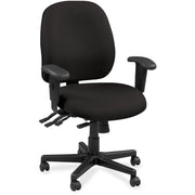 Eurotech 4x4 49802A Task Chair, Black Leather Seat and Back, 5-Star Base, Adjustable Arms and Back, Perfection Black, 1 Each